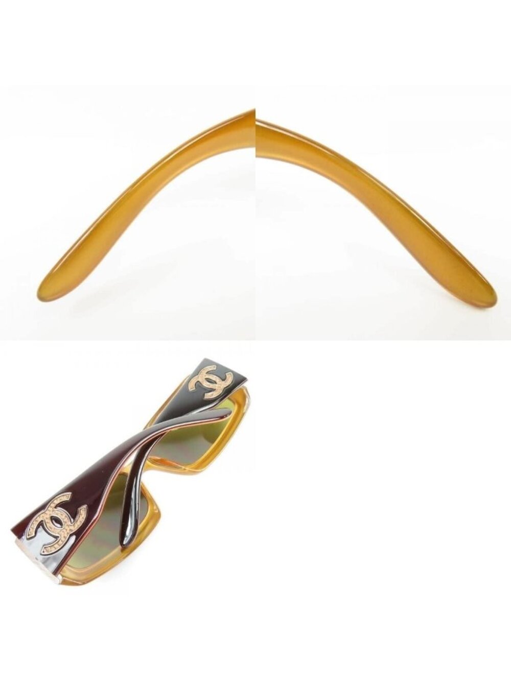Chanel CC Vintage Logo Mother of Pearl Sunglasses 6022-Q Brown Amber - Picture 11 of 11